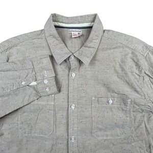 Carbon2Cobalt Shirt Mens XL Tan Multi Color Flecked Button Up Long Sleeve